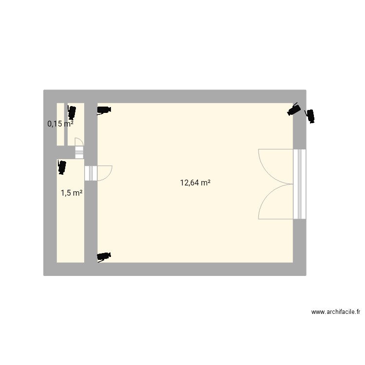 Camera Mr. Plan de 3 pièces et 14 m2