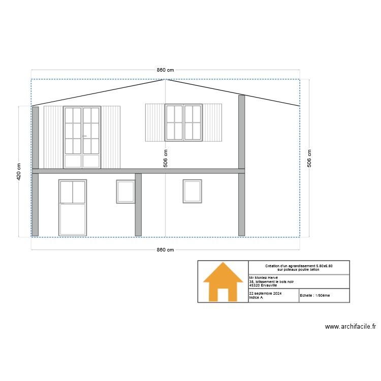 facade Est. Plan de 0 pièce et 0 m2