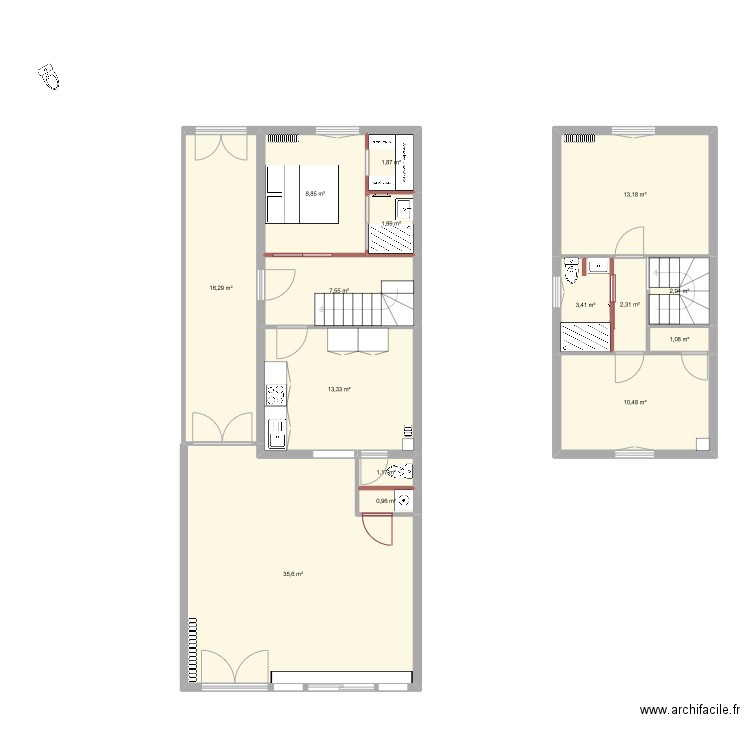 Morancé nouveau 2. Plan de 15 pièces et 121 m2