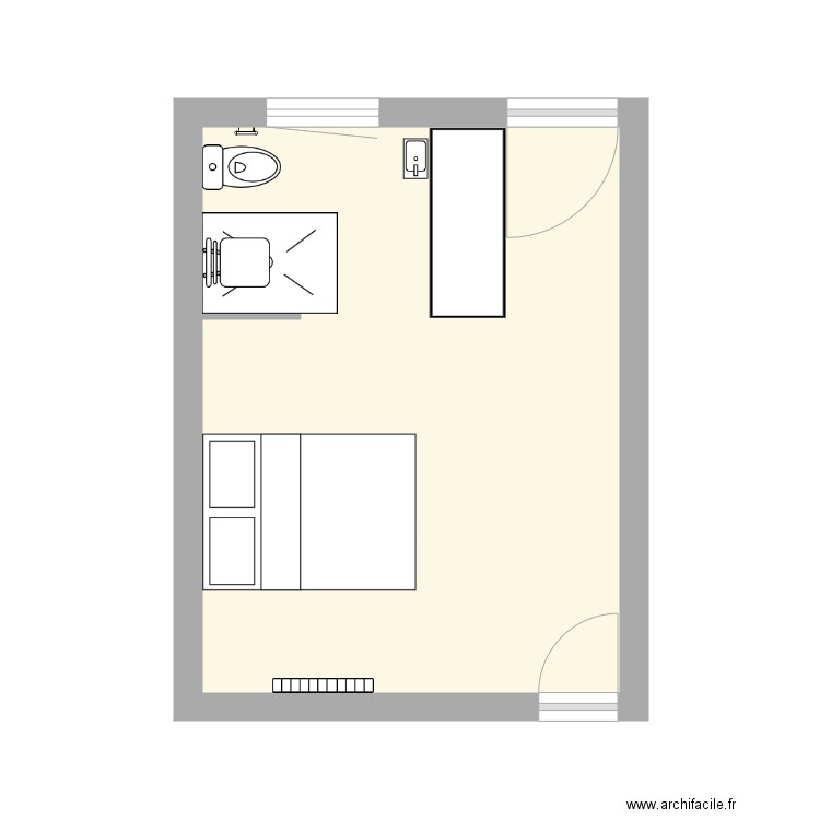 sdb DELAPIERRE. Plan de 1 pièce et 18 m2