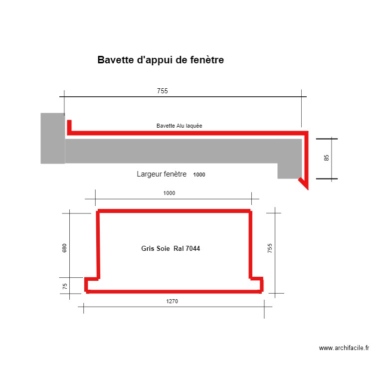 Bavette appui fenètre,. Plan de 0 pièce et 0 m2