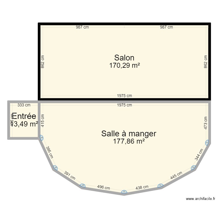 plan restaurant lcdg. Plan de 3 pièces et 362 m2