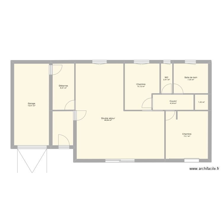 maison 1. Plan de 9 pièces et 114 m2