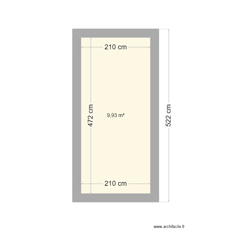 5X2 BOUCHOULE. Plan de 1 pièce et 10 m2