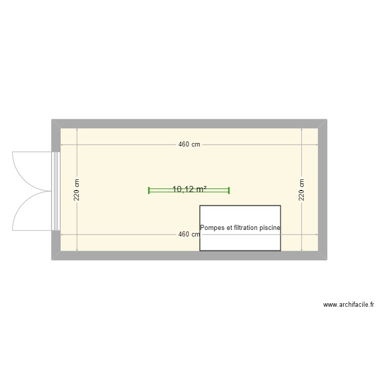 Abris 02.10.24. Plan de 1 pièce et 10 m2