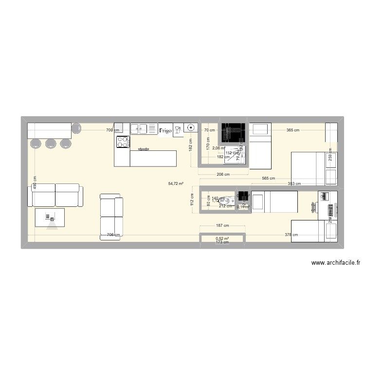 39 assas ter. Plan de 7 pièces et 60 m2