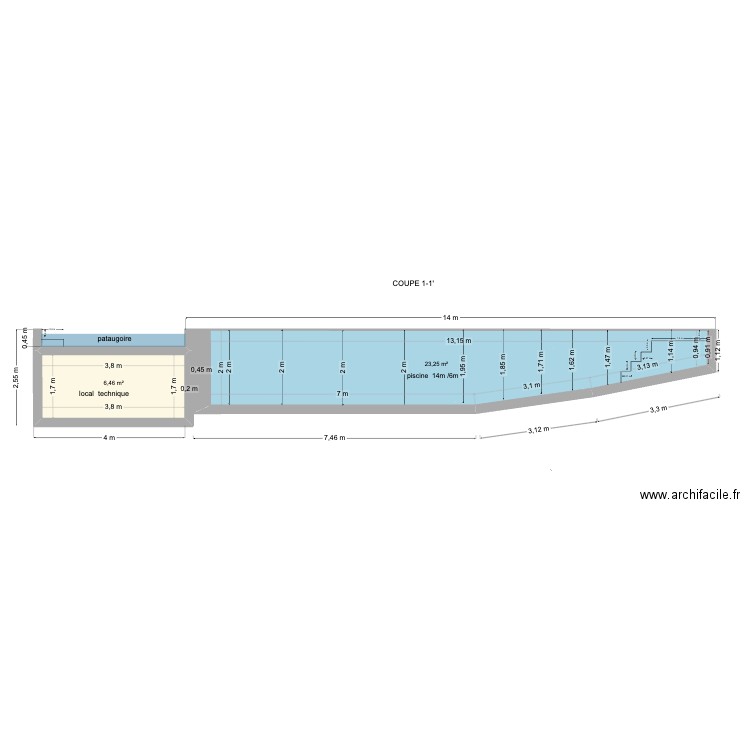 coupe piscine projet essaouira. modifier. Plan de 2 pièces et 30 m2