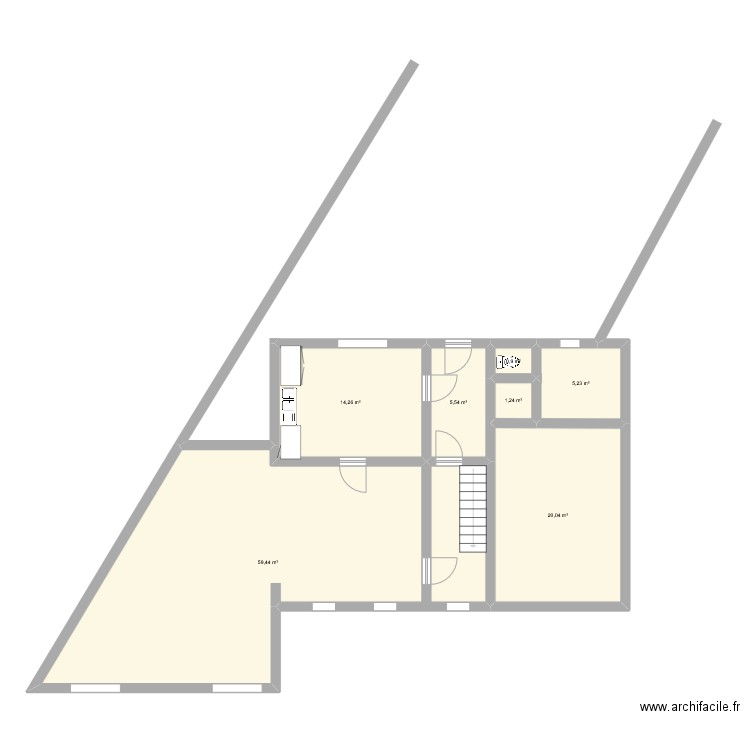 Maison de base. Plan de 7 pièces et 107 m2