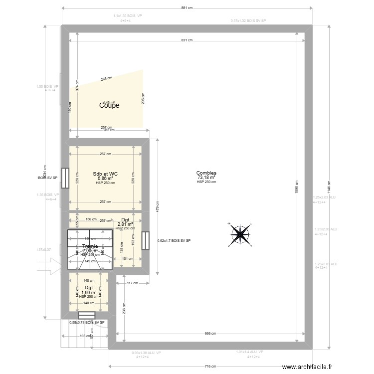 ML24018064 - CONSALVI. Plan de 14 pièces et 177 m2