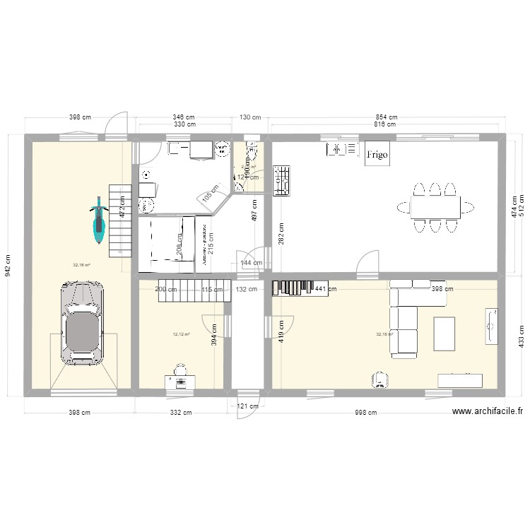 richebourg. Plan de 4 pièces et 79 m2