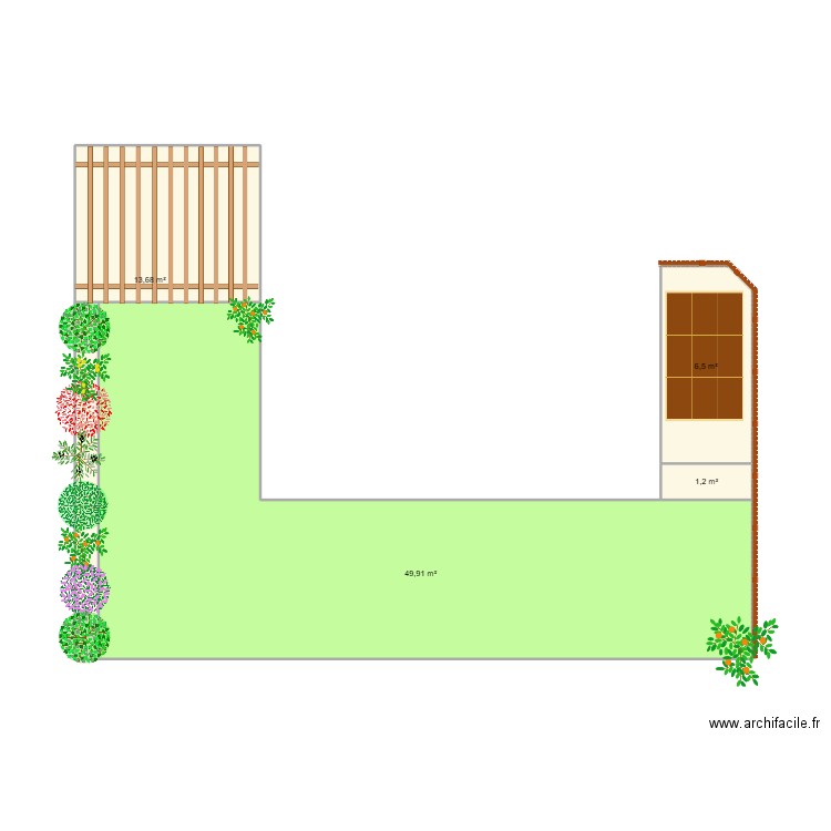 Diane et Arthur. Plan de 3 pièces et 71 m2