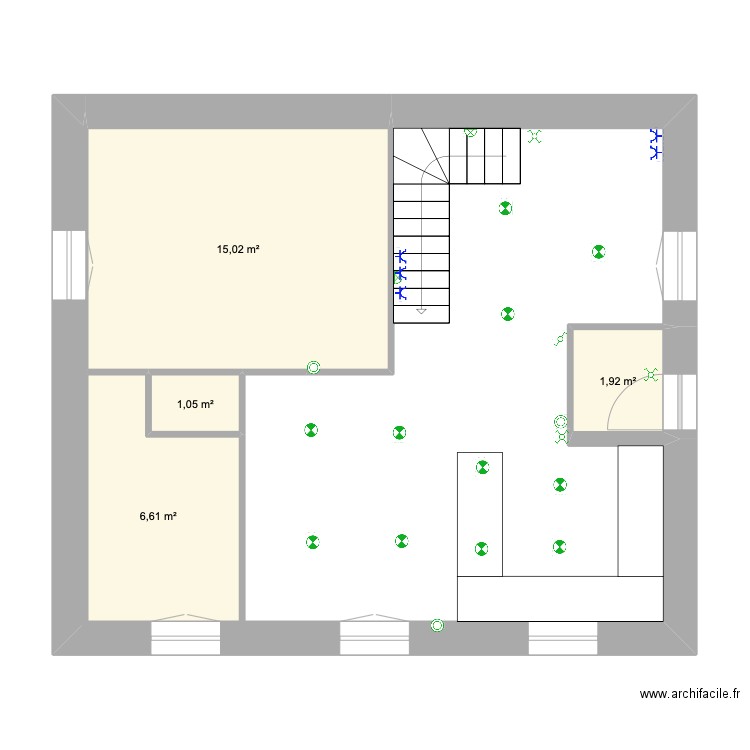 yo cls maison. Plan de 4 pièces et 25 m2