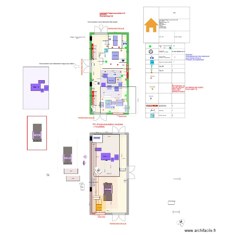 Fiche 130-Fatigue sous cellule 2 sous air vXX_Machines face à face. Plan de 2 pièces et 110 m2