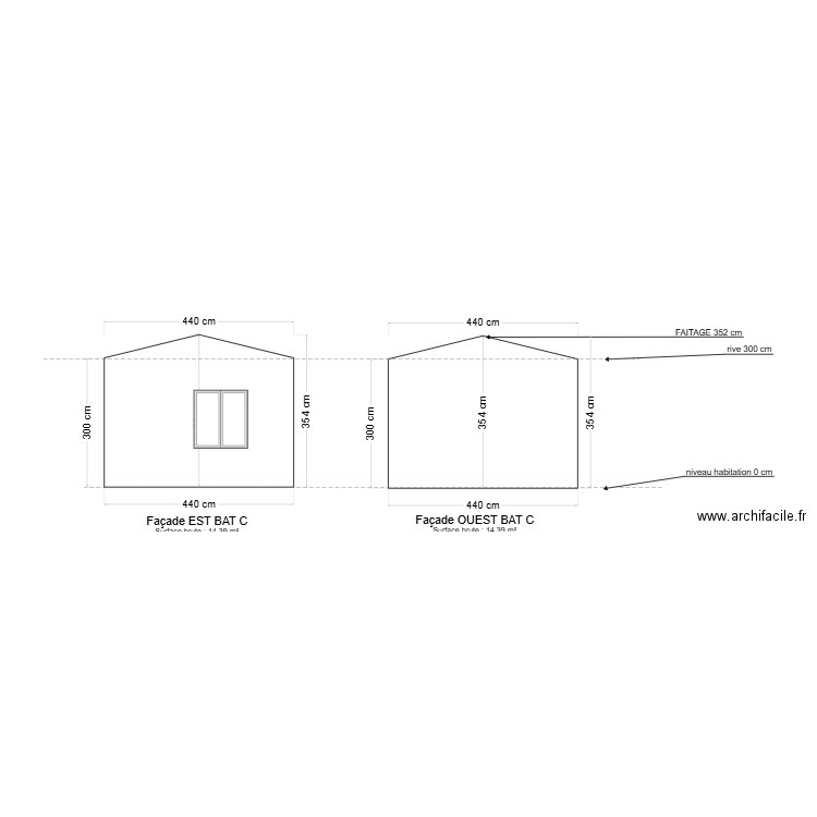 NOUVEAU BAT C FACES EST ET OUEST. Plan de 0 pièce et 0 m2