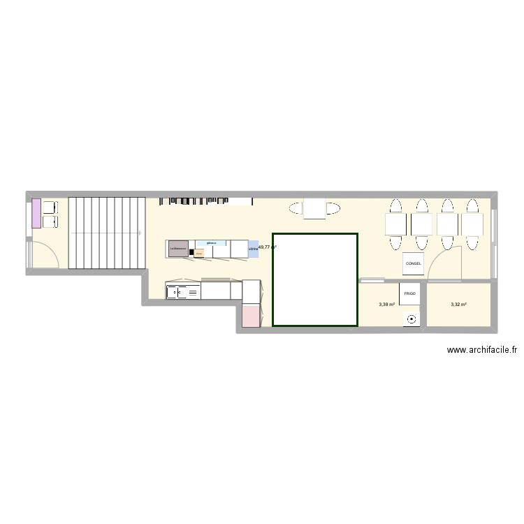 Roastery2. Plan de 3 pièces et 56 m2