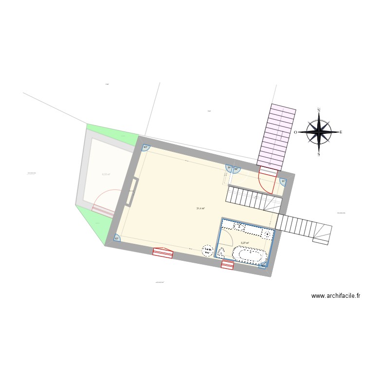 Bilirit D1446 RDC. Plan de 7 pièces et 126 m2