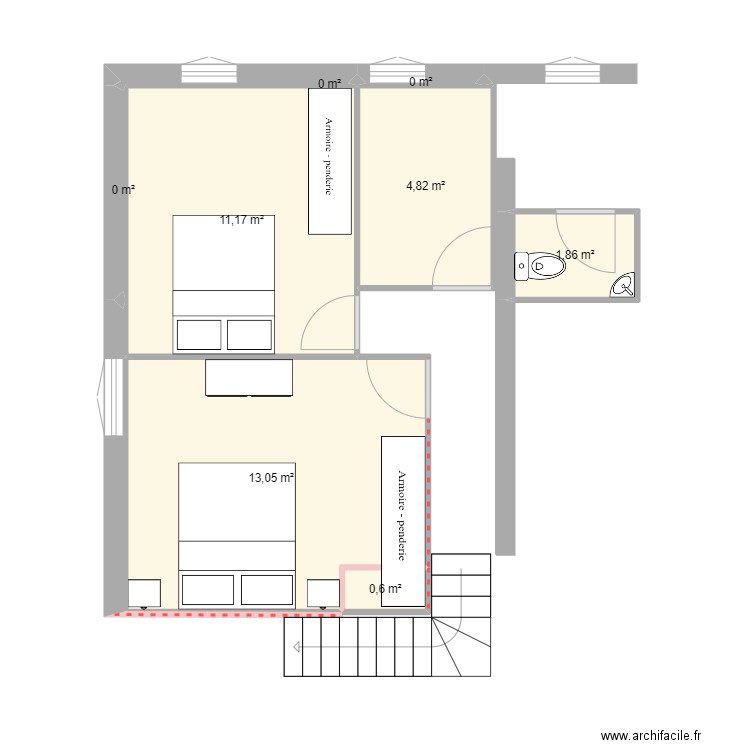 thiors. Plan de 8 pièces et 32 m2