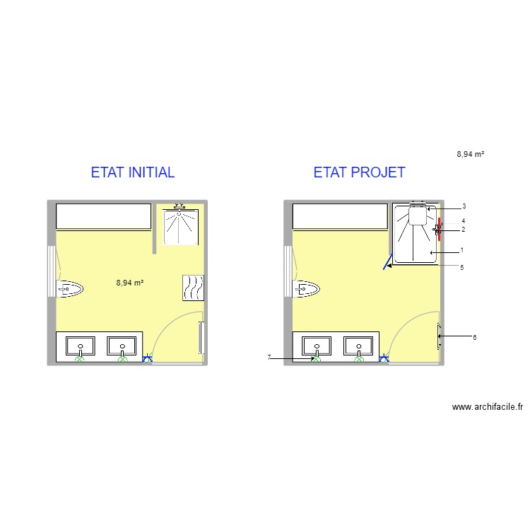 BLANC RENE. Plan de 2 pièces et 18 m2