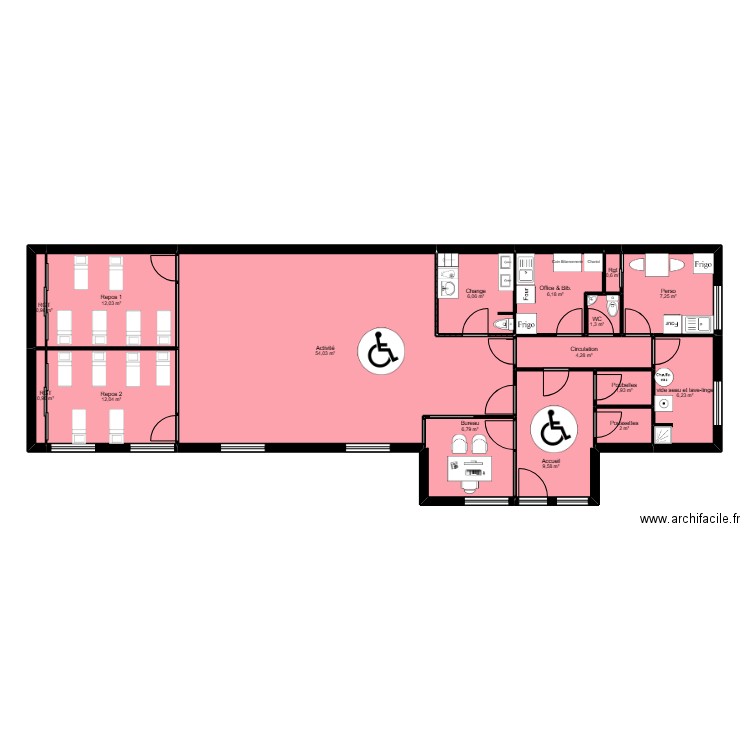 91CM14G projet Bienvenu. Plan de 16 pièces et 132 m2