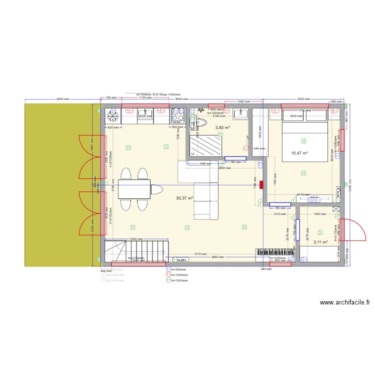 ЕБ 7 эл. Plan de 10 pièces et 94 m2