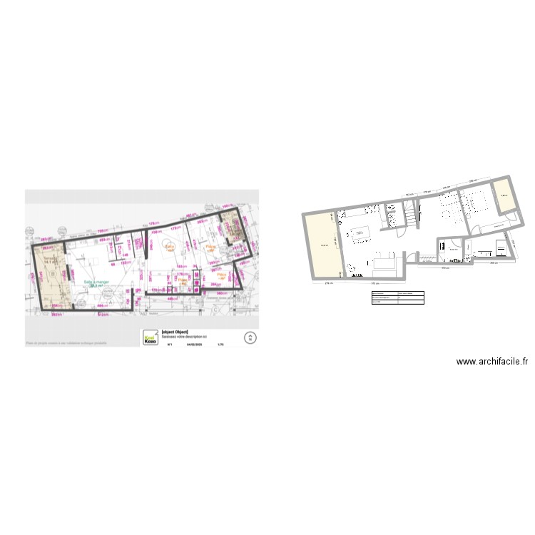 Lapin Blanc - Plan nouveau - V2. Plan de 2 pièces et 18 m2