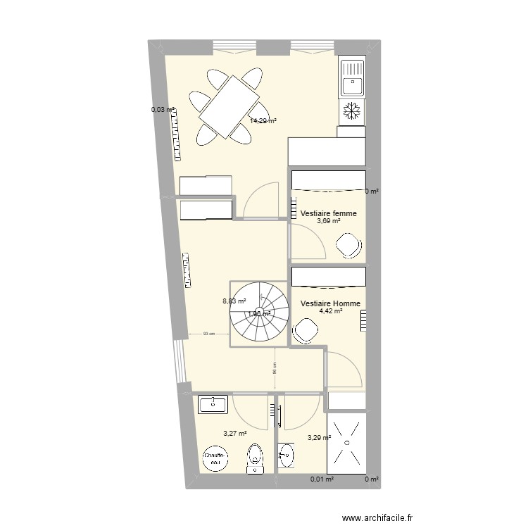 boul. Plan de 12 pièces et 40 m2