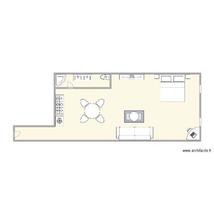 plan mairie - st honoré. Plan de 2 pièces et 52 m2