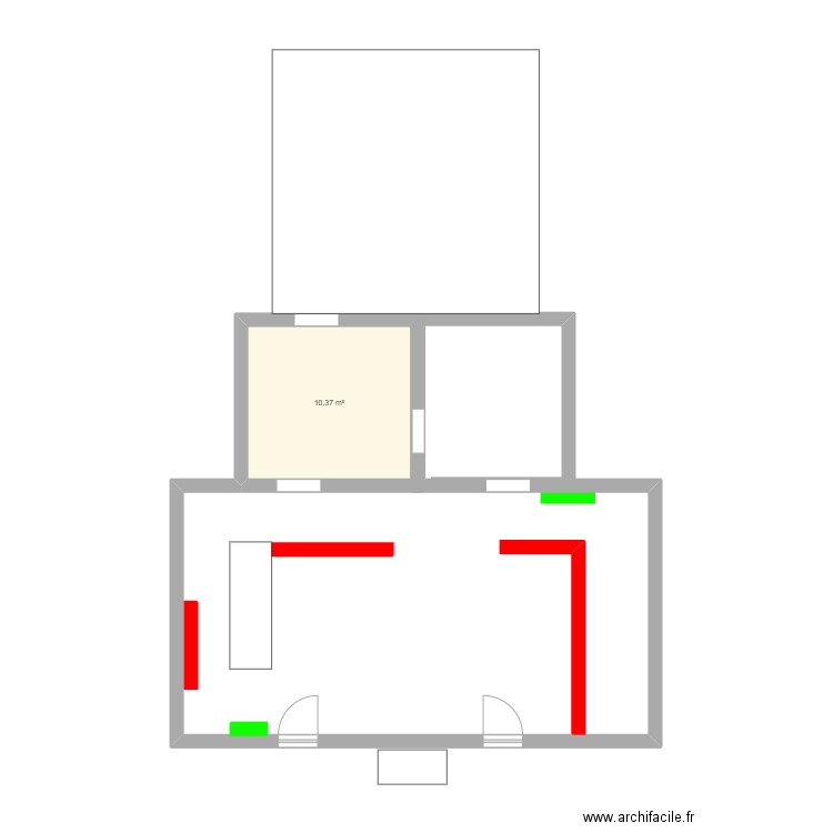 boucherie dossier bp. Plan de 1 pièce et 10 m2