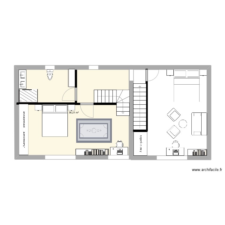 Final 2. Plan de 1 pièce et 36 m2