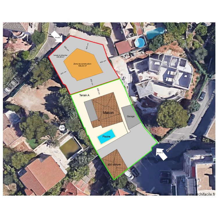 Terrain POURNY. Plan de 0 pièce et 0 m2