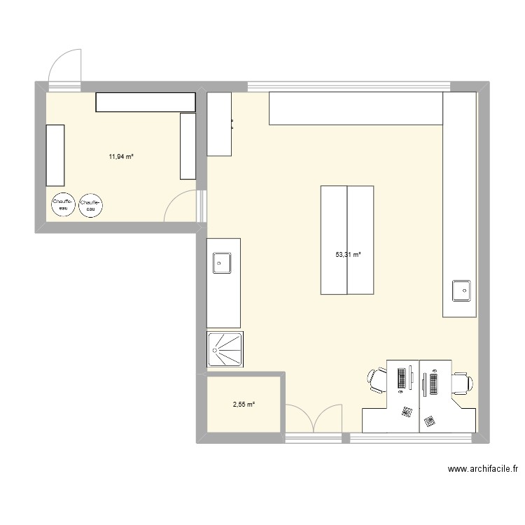 labov1. Plan de 3 pièces et 68 m2