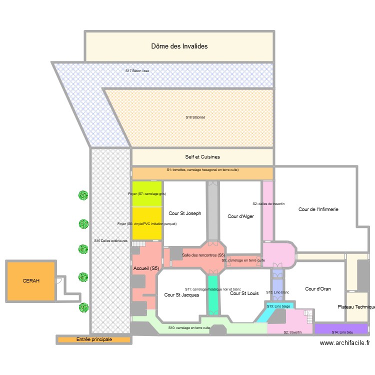 INI. Plan de 41 pièces et 1766 m2