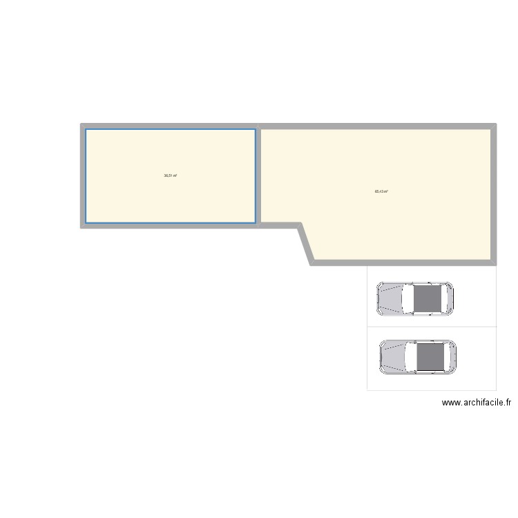 TOITURE. Plan de 2 pièces et 102 m2