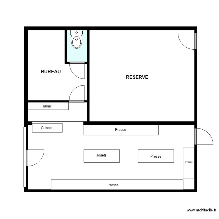 BAR TABAC. Plan de 5 pièces et 47 m2