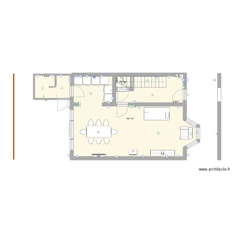 cdbbase_backup. Plan de 3 pièces et 50 m2