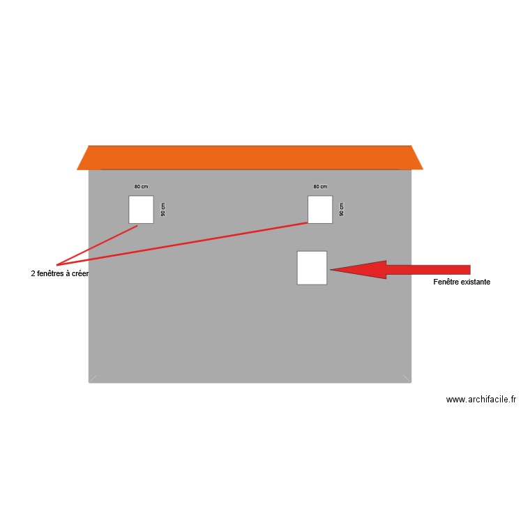 Plan façade charentay. Plan de 1 pièce et 71 m2