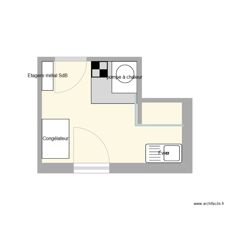 Cellier. Plan de 1 pièce et 8 m2