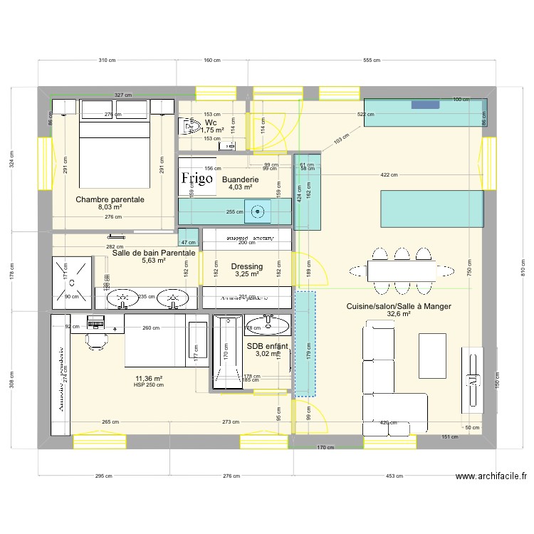 Bellet 10. Plan de 8 pièces et 70 m2