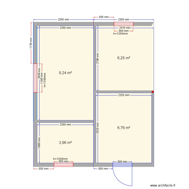 Пушкино 2м. Plan de 4 pièces et 26 m2