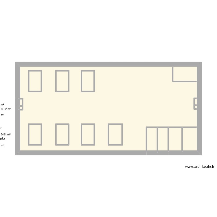 prepa esthetique . Plan de 13 pièces et 52 m2