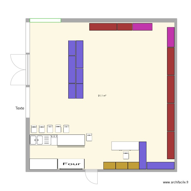 zone commercial bb. Plan de 1 pièce et 91 m2