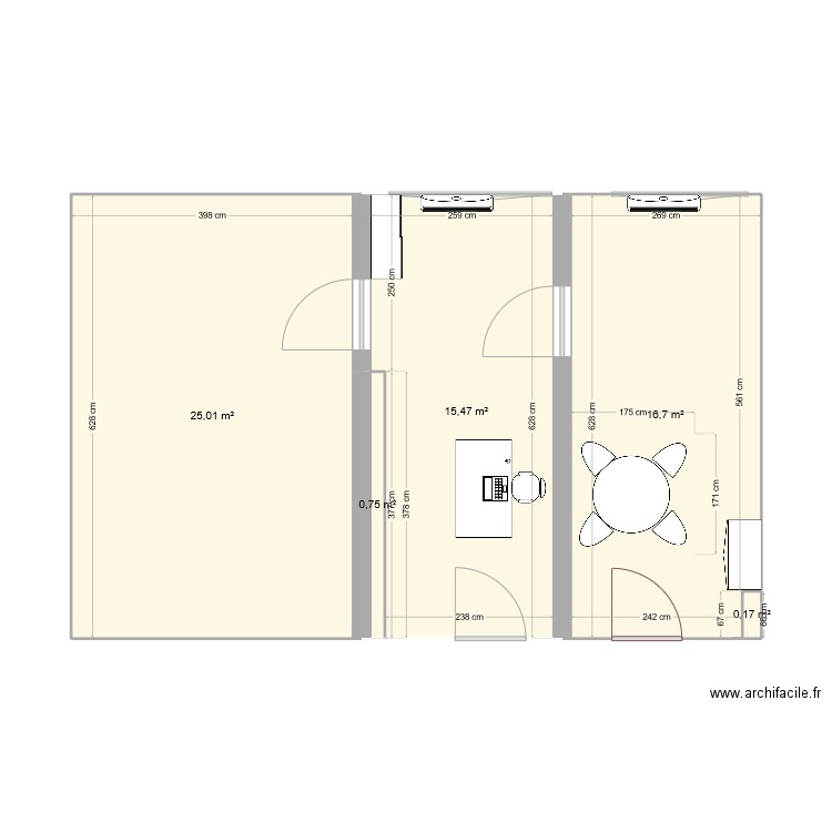 TVX 4023. Plan de 5 pièces et 58 m2