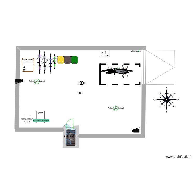 garage. Plan de 1 pièce et 1 m2