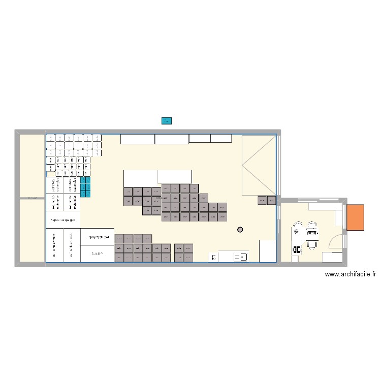 Local pro V2. Plan de 3 pièces et 125 m2