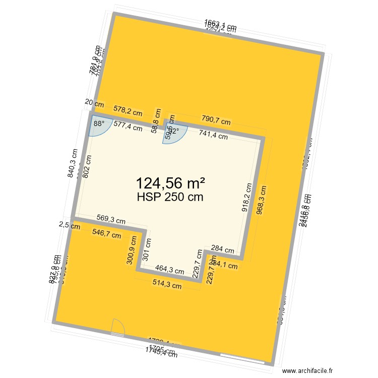 Cloture Maison. Plan de 1 pièce et 125 m2