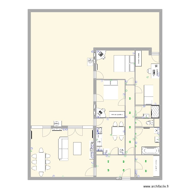 Appartement sylvain. Plan de 12 pièces et 185 m2