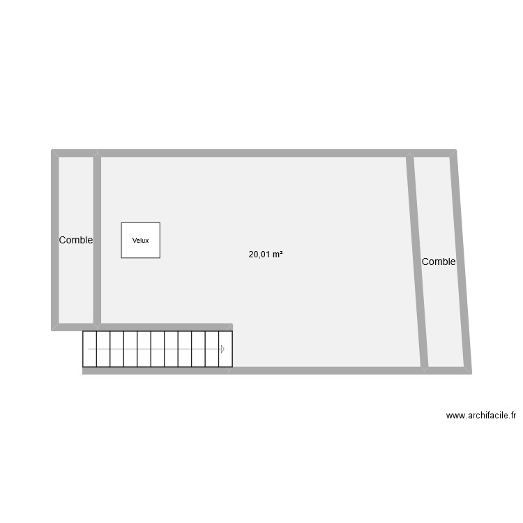 2ieme. Plan de 3 pièces et 25 m2