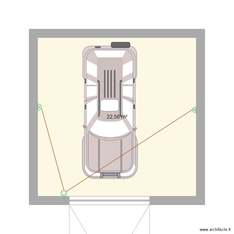 Garage minuterie. Plan de 1 pièce et 23 m2