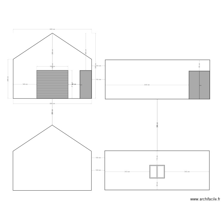 Façade Garage. Plan de 0 pièce et 0 m2