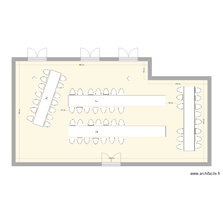 Mariage à Veuil_4. Plan de 1 pièce et 100 m2